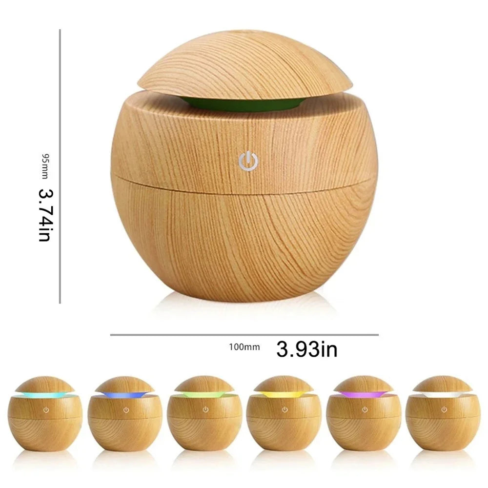 Electric Air Humidifier & Aroma Diffuser - Elegant Wooden Design for Home"
