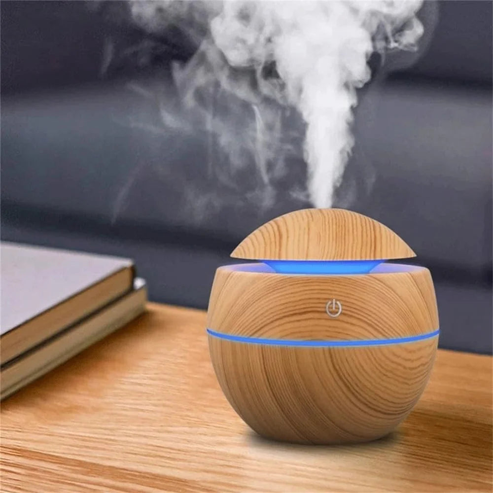 Electric Air Humidifier & Aroma Diffuser - Elegant Wooden Design for Home"